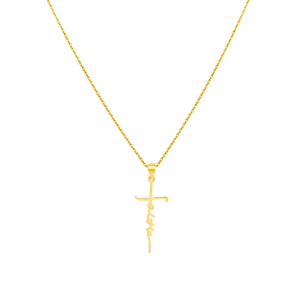 "Faith" Sterling Silver & 14K Gold Plated Necklace